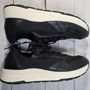 Banana‎ Republic - Sneakers Black Leather Trim Casual Walking Shoes - Mens 10